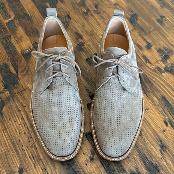 ECCO Men's St.1 Hybrid Plain Toe Oxford Birch Perforated Nubuck Loafers - Picture 9 of 9